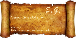 Sand Gusztáv névjegykártya